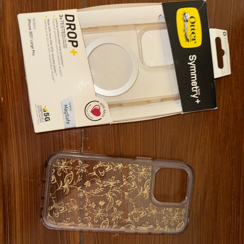 OtterBox Gold Phone Case with Glitter Design